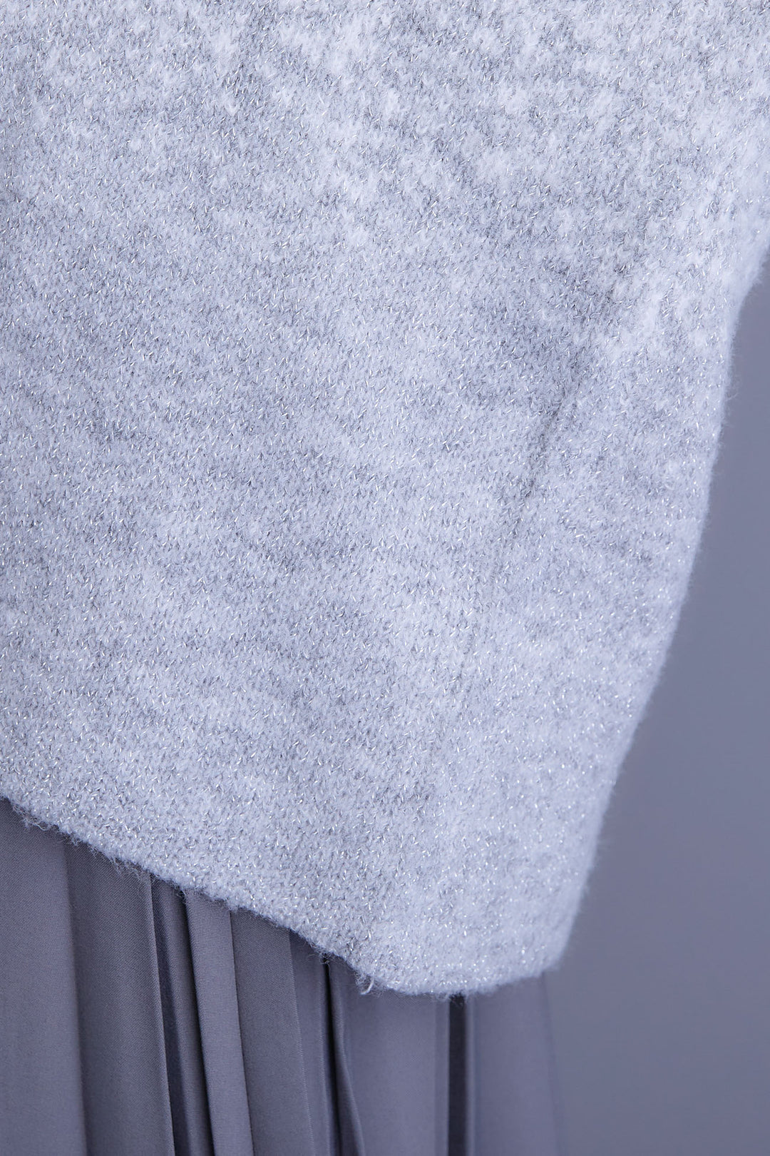 【SET】グラデーションラメキーネックニット+グレンチェックプリーツスカート(2set)