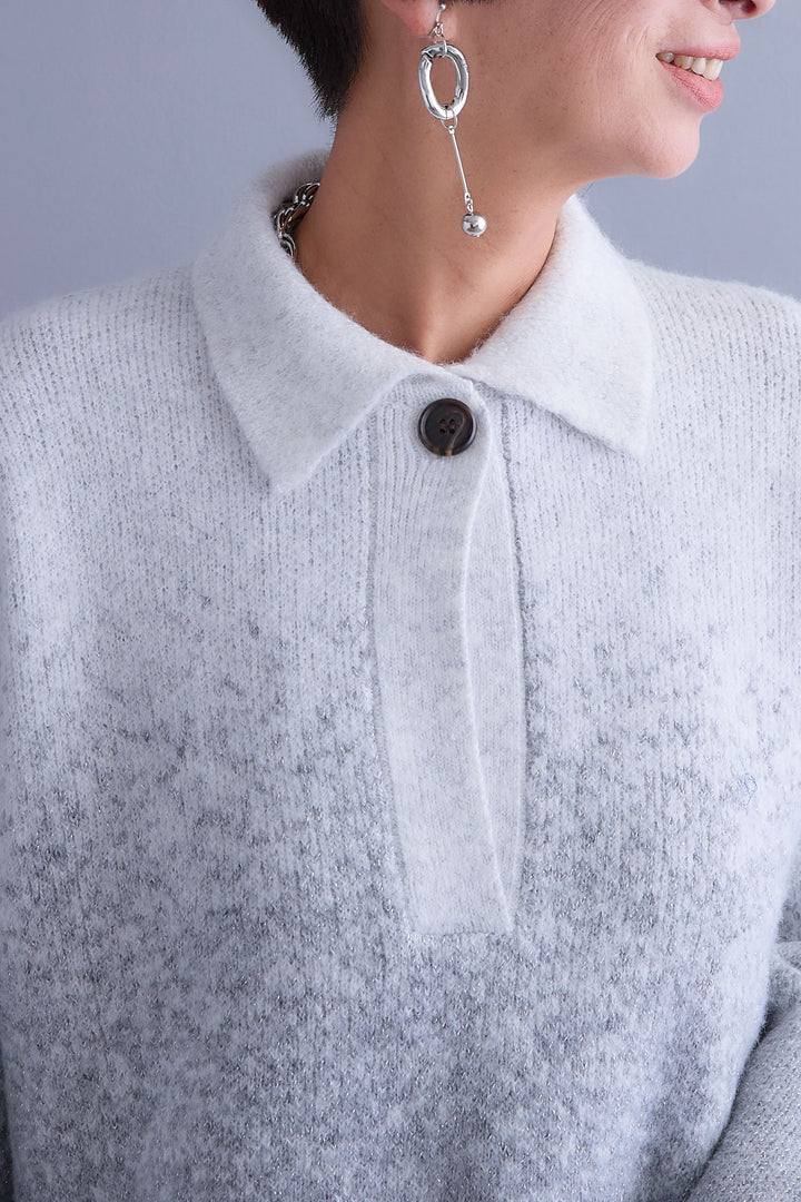 【予約】グラデーションラメキーネックニット