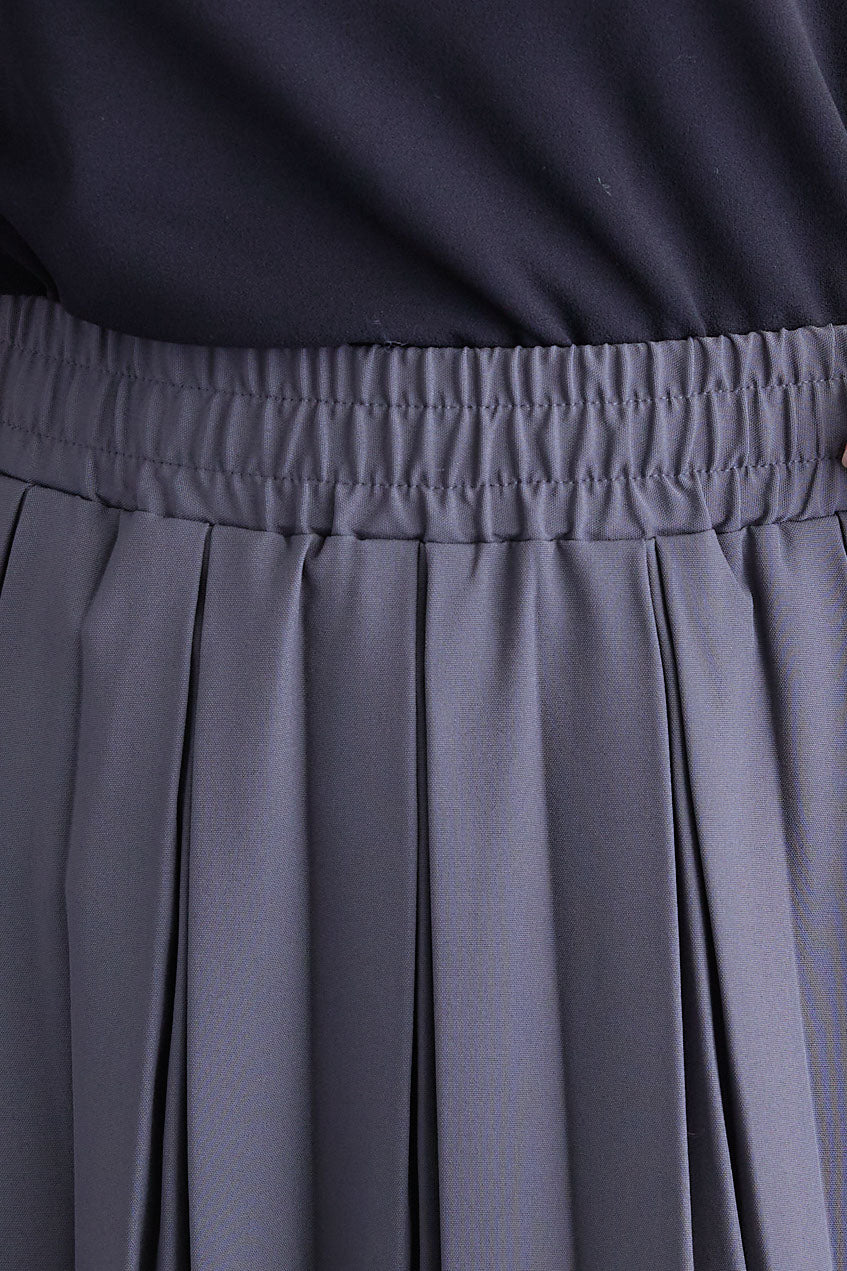 【SET】グラデーションラメキーネックニット+ダブルプリーツロングスカート(2set)