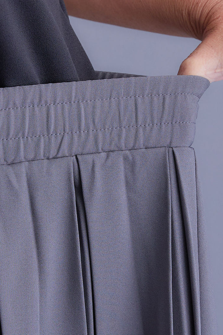 【SET】グラデーションラメキーネックニット+ダブルプリーツロングスカート(2set)