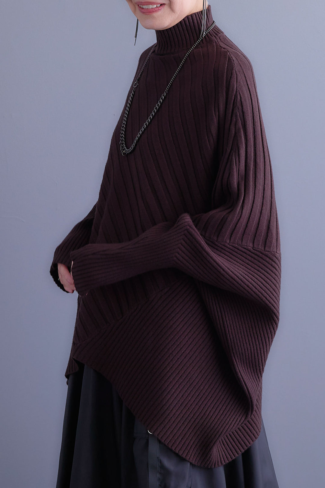 【SET】ワイドリブドルマンニット+グレンチェックプリーツスカート(2set)