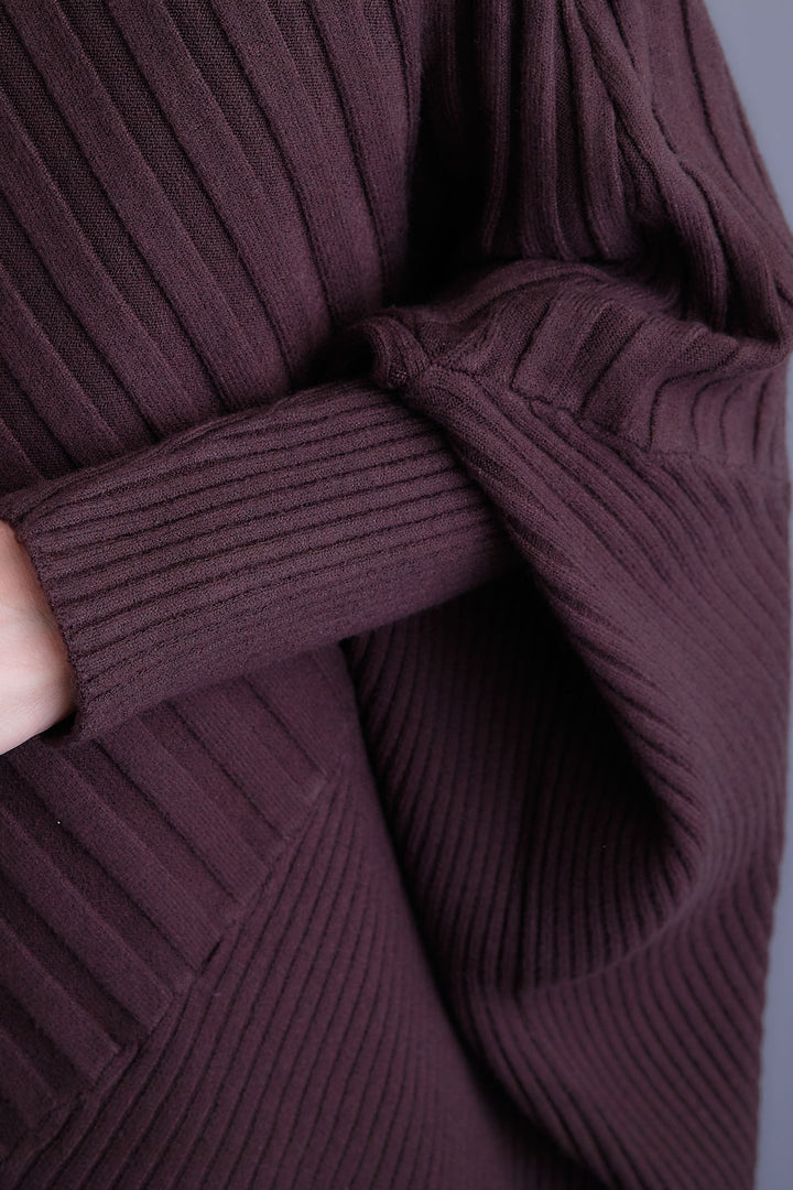 【SET】ワイドリブドルマンニット+バルーンミリタリースカート(2set)