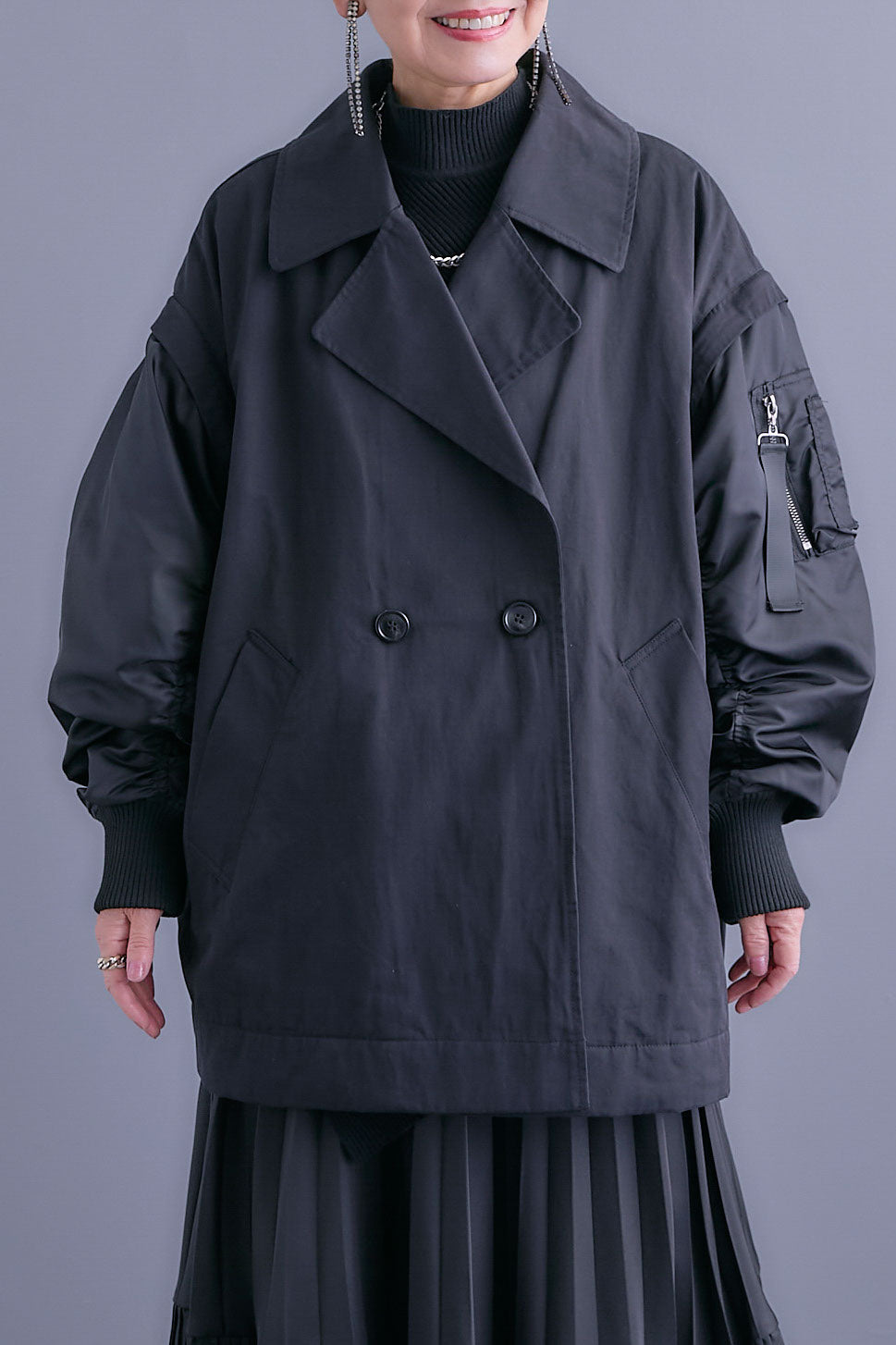 【予約】シャーリングMA-1オーバートレンチ【2WAY】