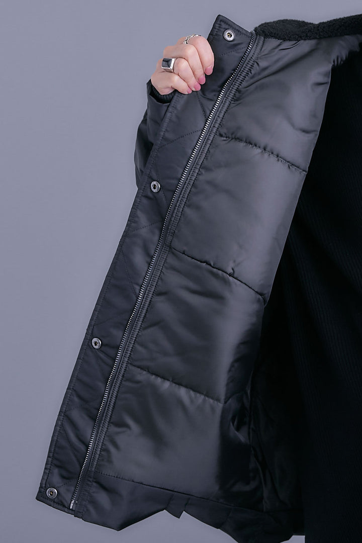 【SET】アシンメトリーオーバーニット+シャーリングMA-1オーバートレンチ【2WAY】+アシンメトリープリーツスカート(3set)