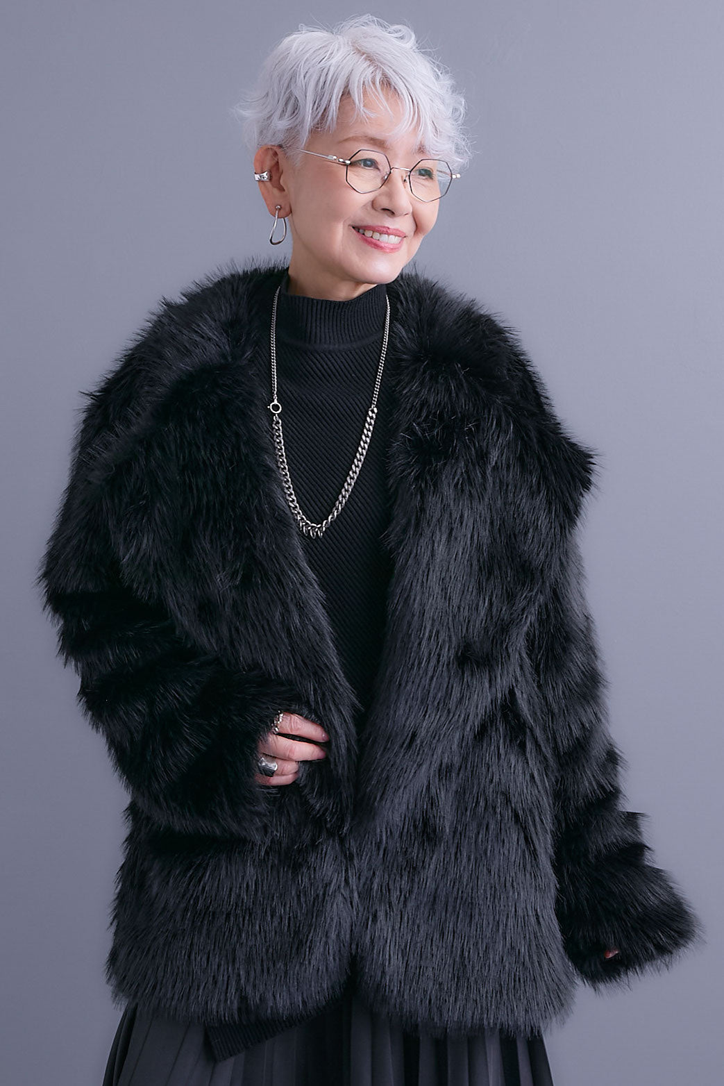 【予約】テーラードカラーファーコート