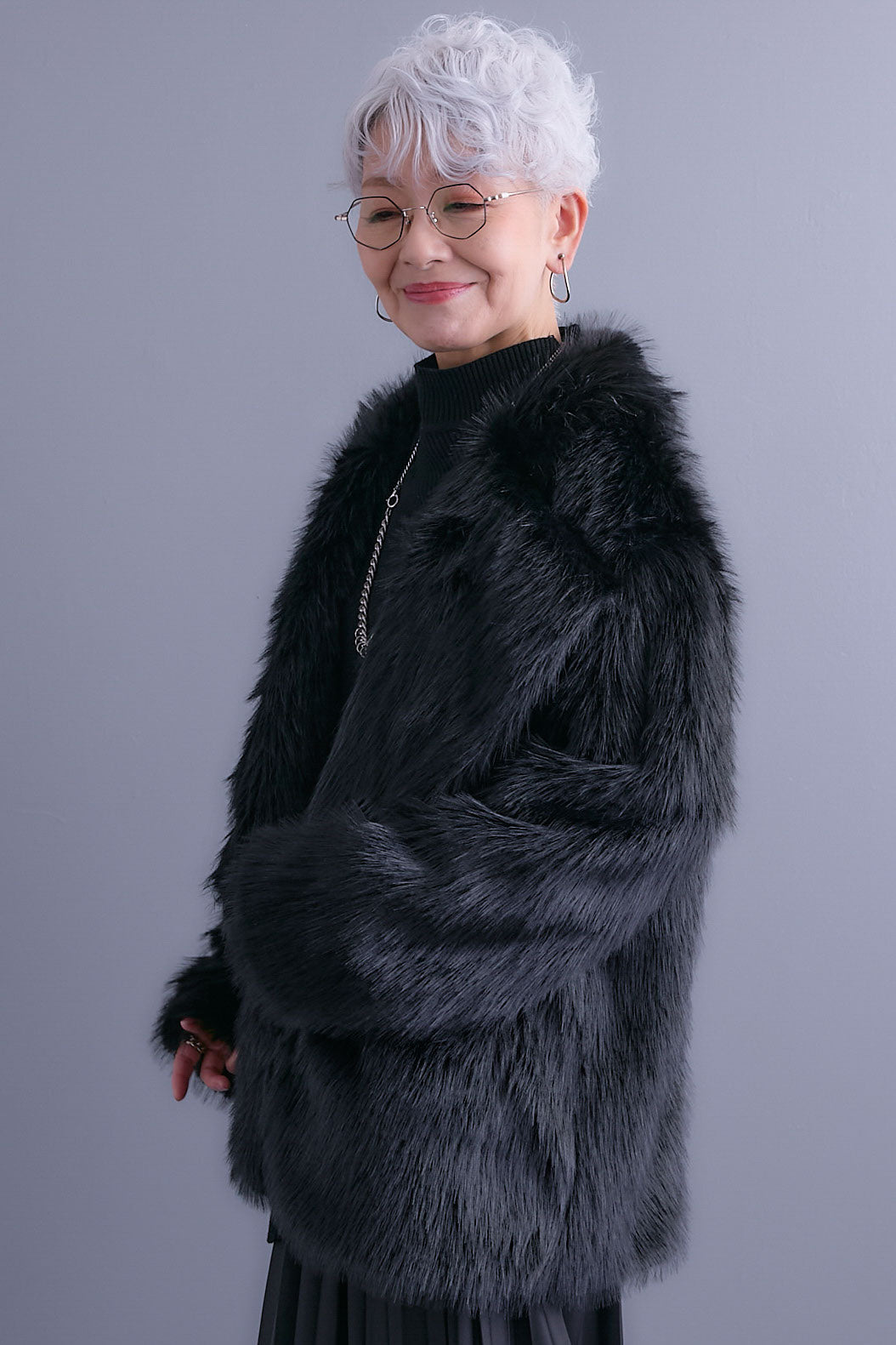 【予約】テーラードカラーファーコート