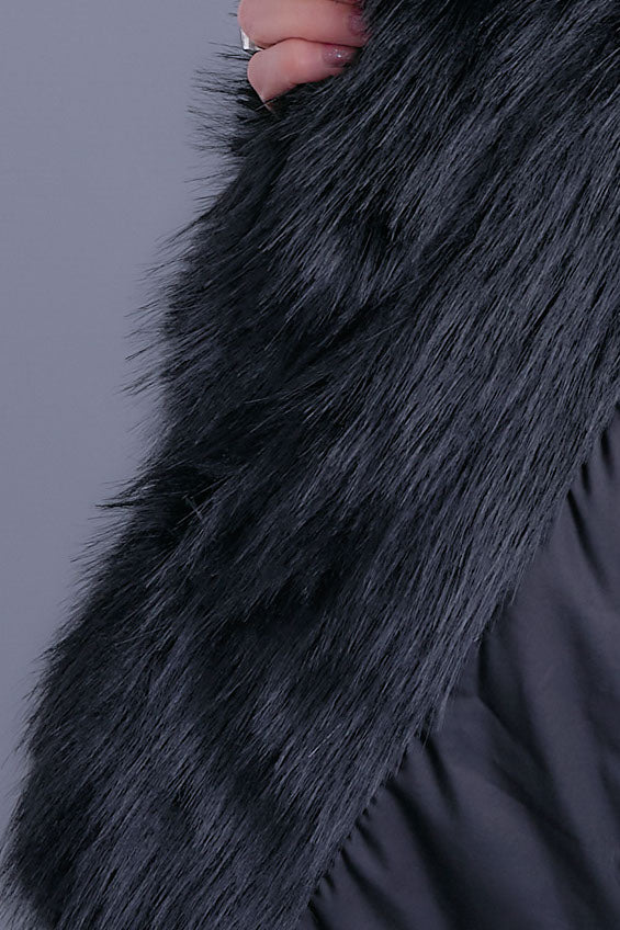 【SET】アシンメトリーオーバーニット+テーラードカラーファーコート+アシンメトリープリーツスカート(3set)