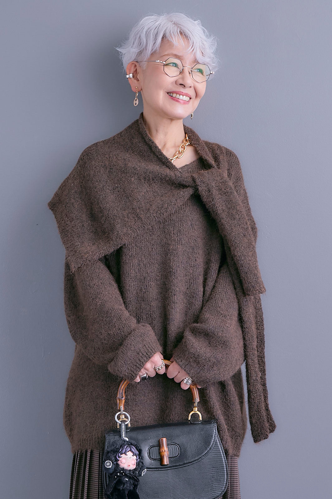 【予約】カーデケープVネックニット