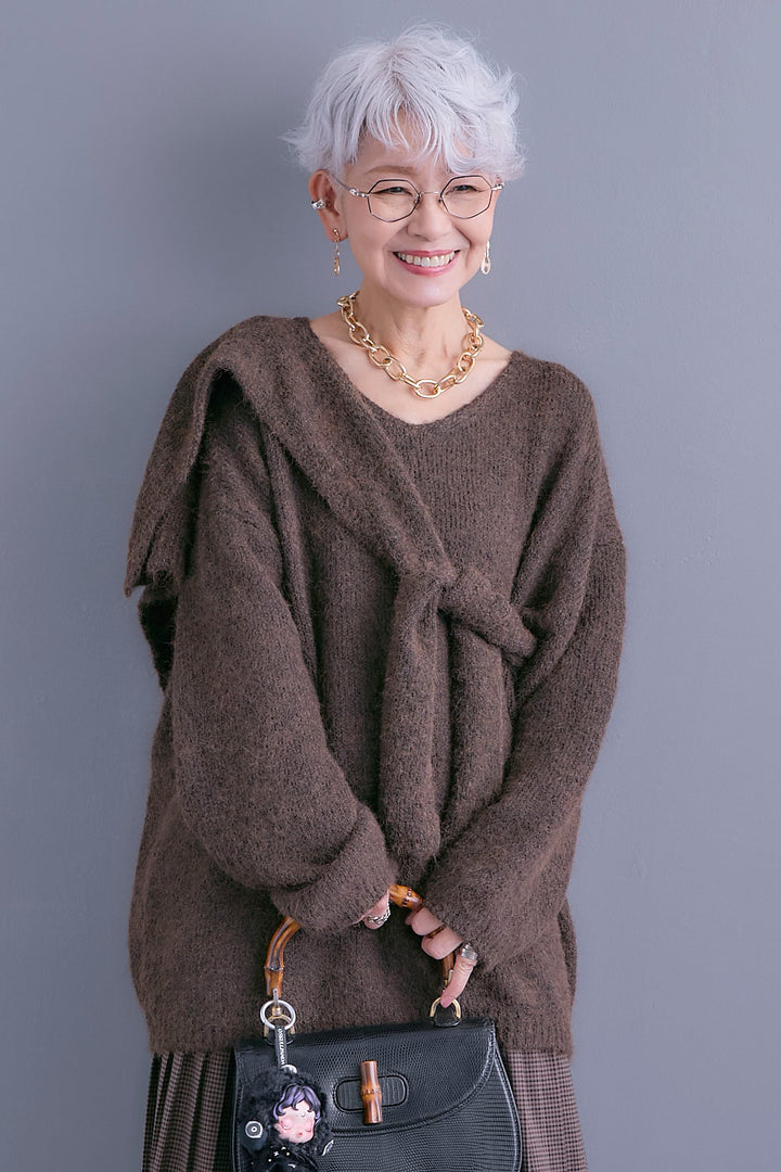 【予約】カーデケープVネックニット