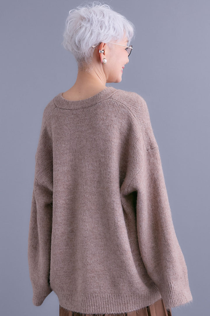 【予約】Vネックニットカーディガン&ストールSET