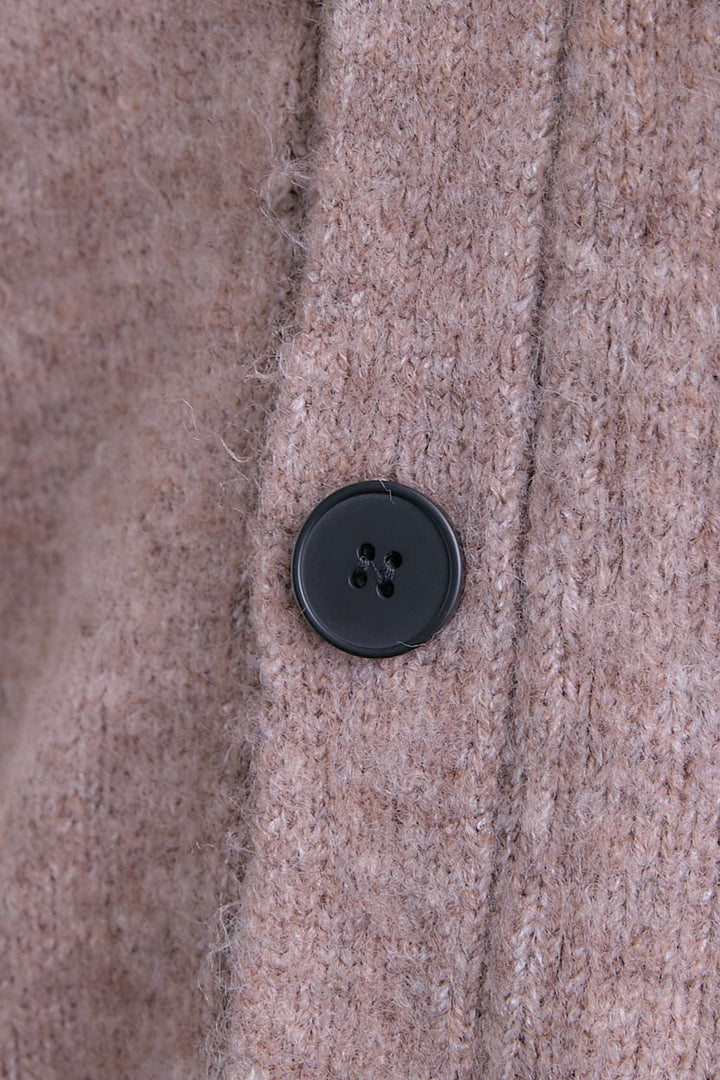 【SET】Vネックニットカーディガン&ストールSET+スエードロングプリーツスカート(2set)