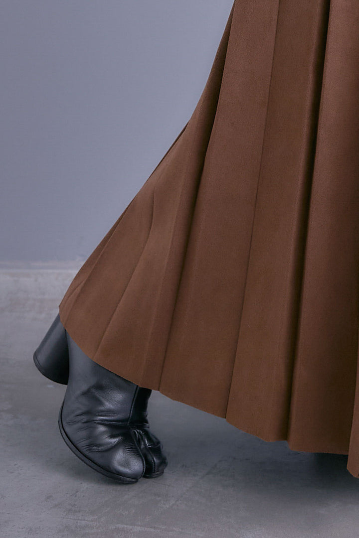 【予約】スエードロングプリーツスカート