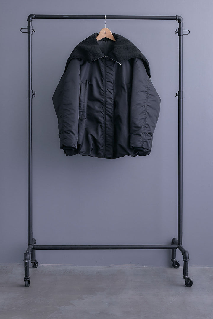 【SET】アシンメトリーオーバーニット+2WAYオーバーカラーN-3Bジャケット+アシンメトリープリーツスカート(3set)