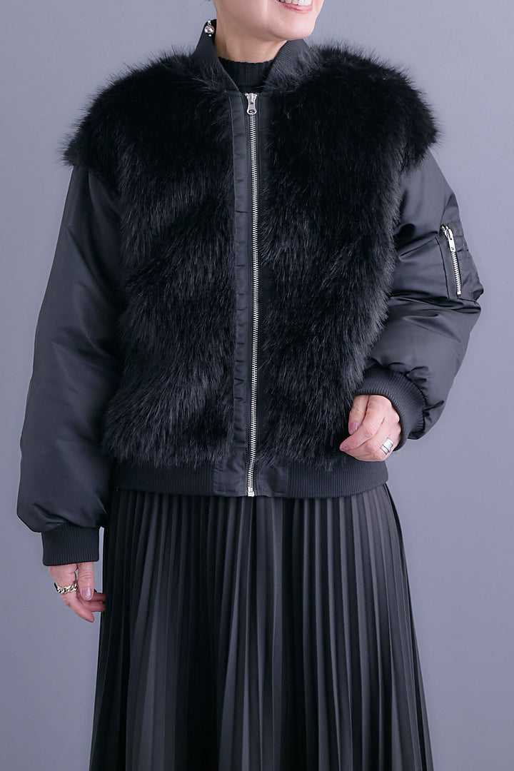 【予約】ファーシャギーMA-1ブルゾン