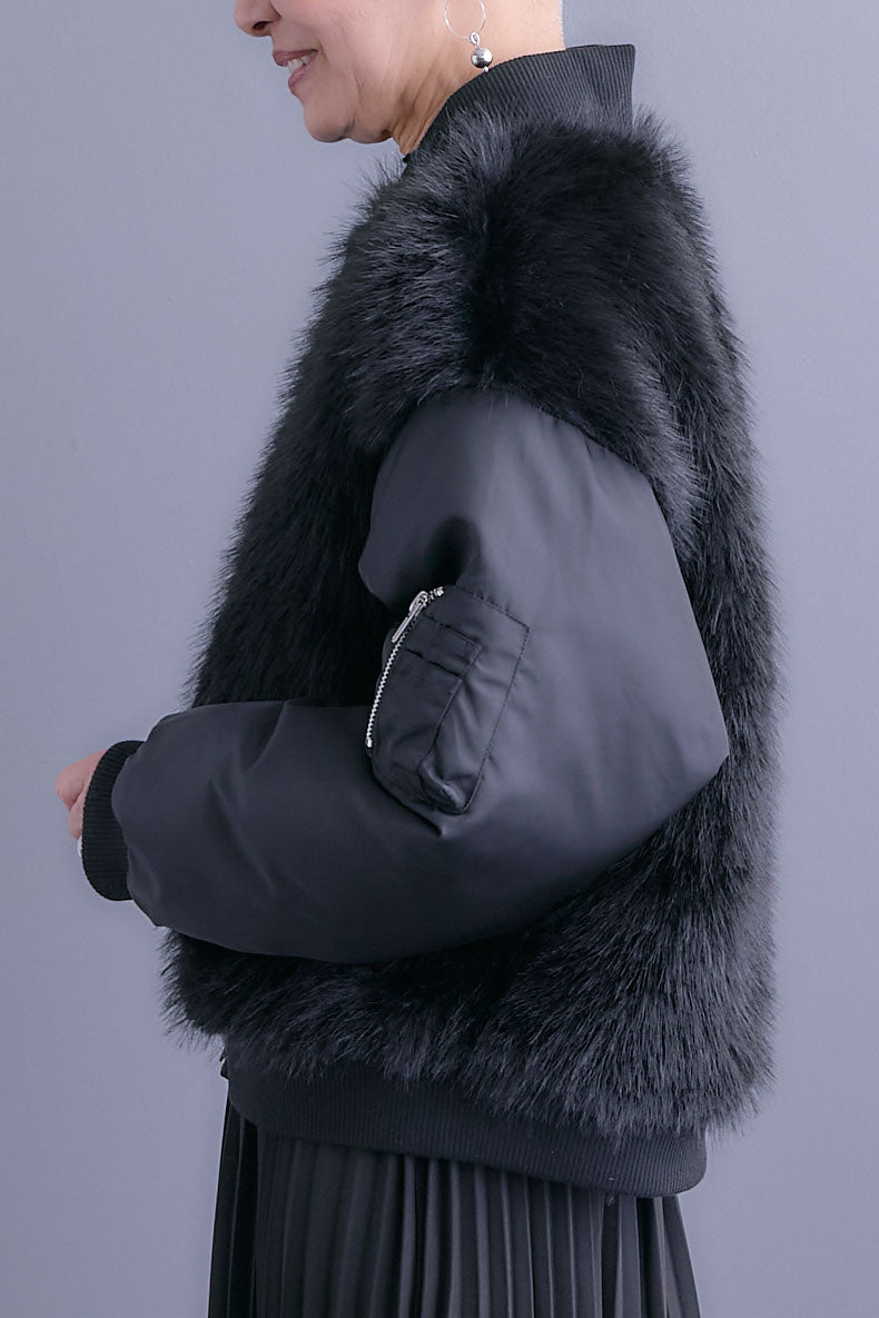 【予約】ファーシャギーMA-1ブルゾン