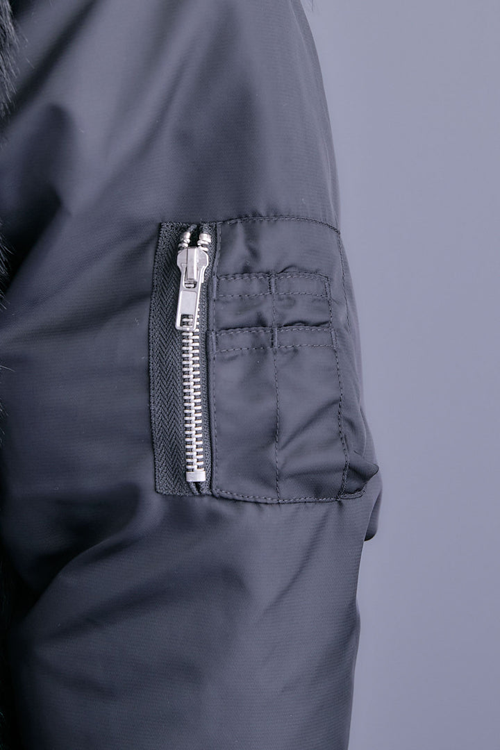 【SET】ファーシャギーMA-1ブルゾン+ルーズロングプリーツスカート(2set)