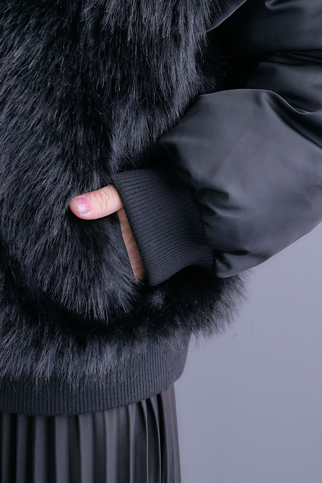 【予約】ファーシャギーMA-1ブルゾン