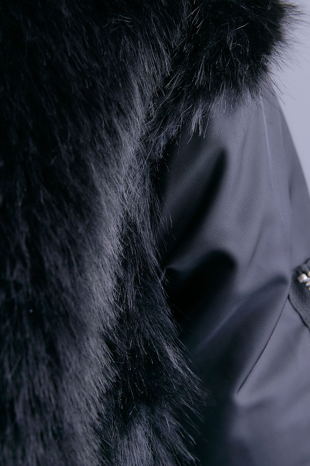 【SET】ファーシャギーMA-1ブルゾン+ルーズロングプリーツスカート(2set)