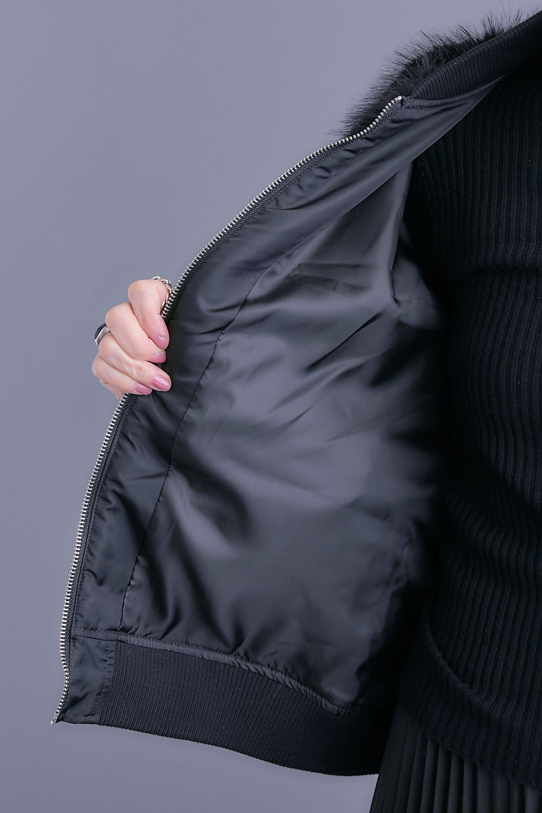 【予約】ファーシャギーMA-1ブルゾン