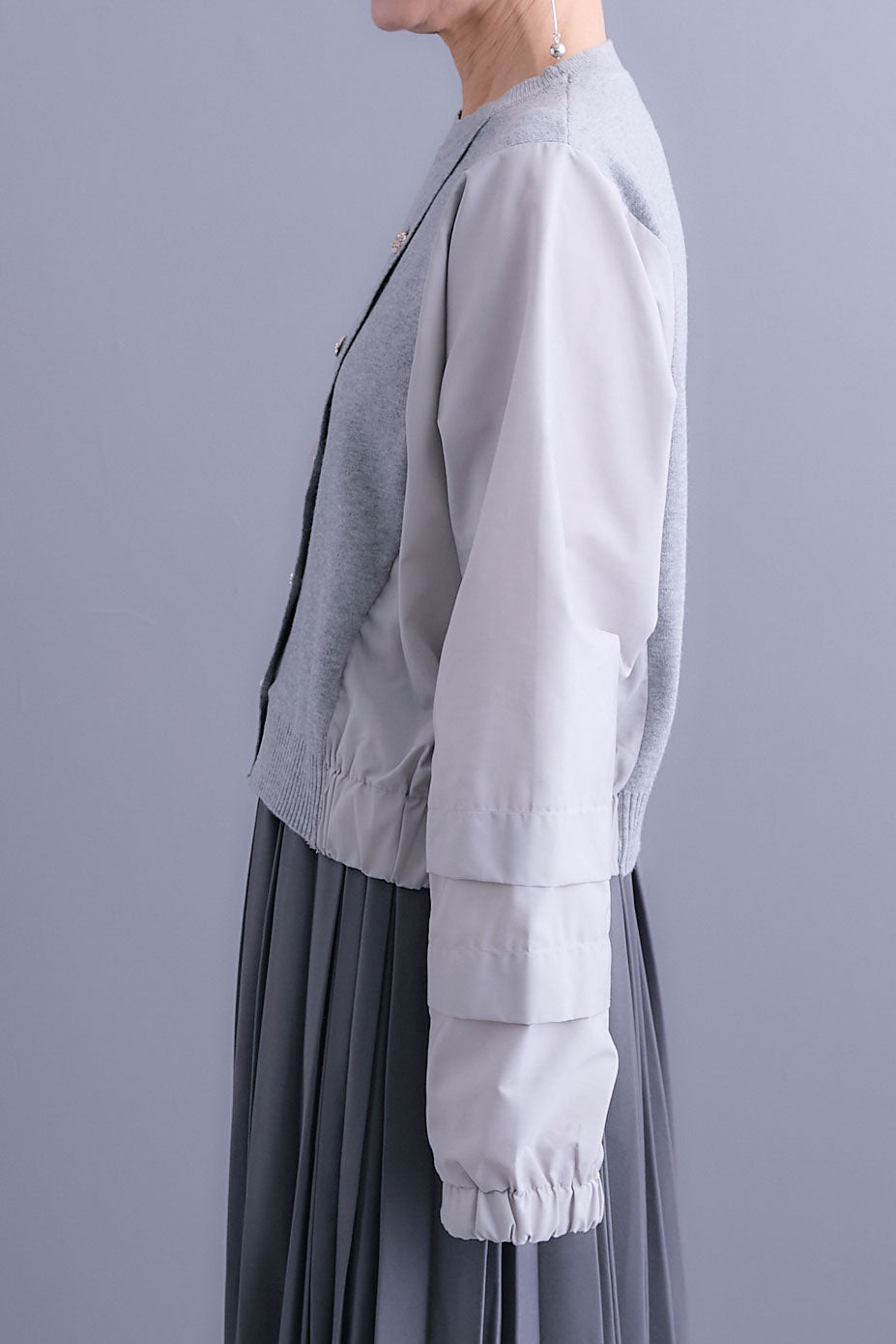 【予約】タックスリーブシャツニットコンビプルオーバー