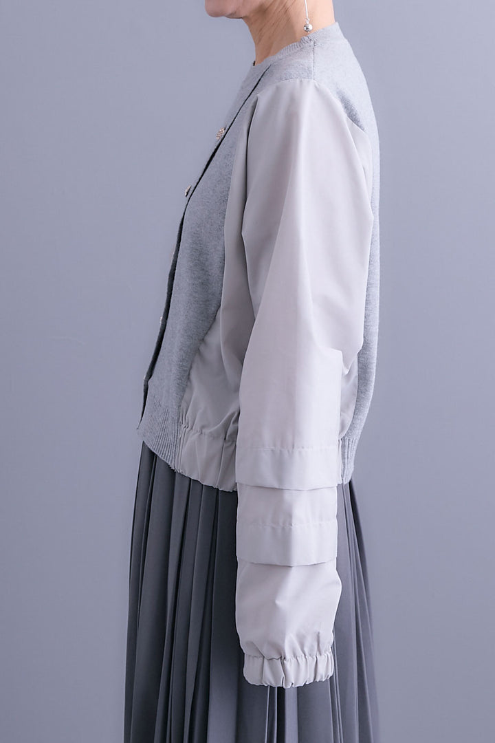 【予約】タックスリーブシャツニットコンビプルオーバー