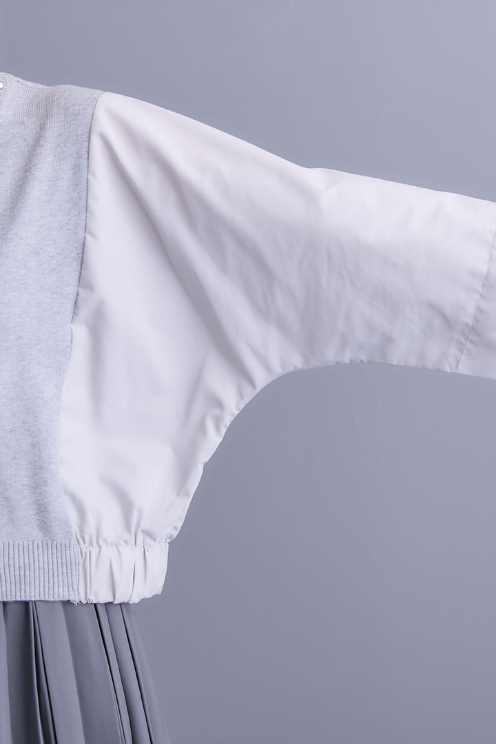 【予約】タックスリーブシャツニットコンビプルオーバー