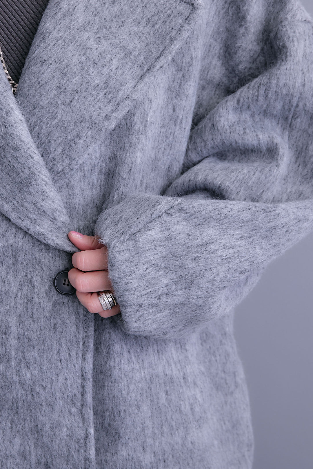 【予約】ワイドラペルコクーンスリーブシャギーコート