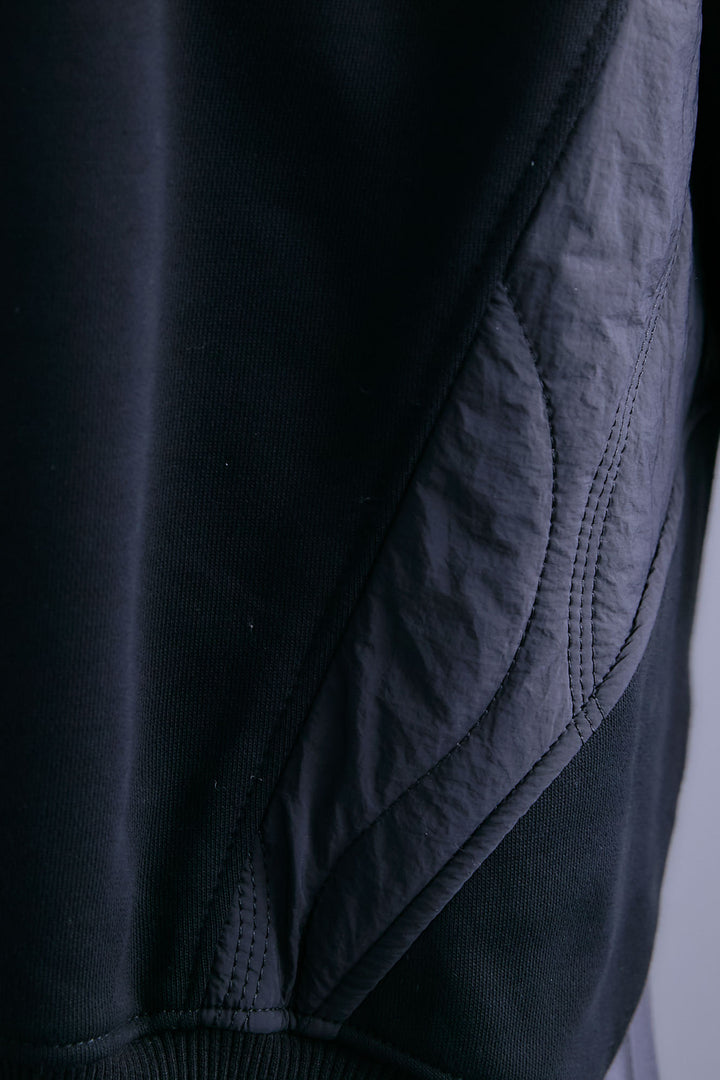 【SET】キルティングドッキングデザインプルオーバー+アシンメトリープリーツスカート(2set)