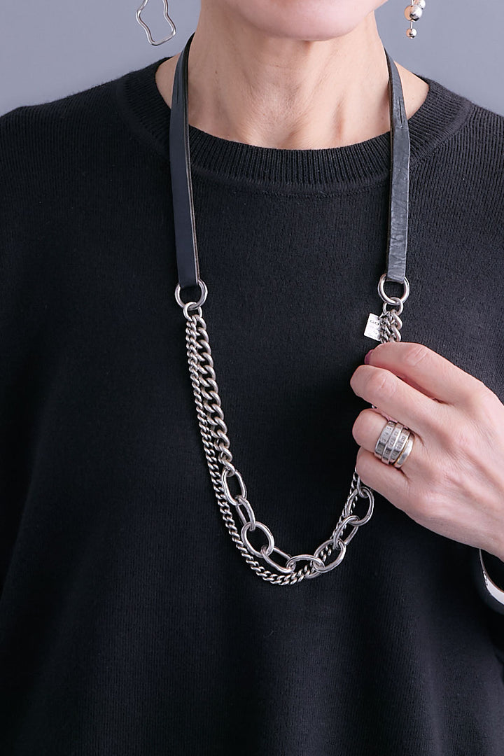 【SET】アシンメトリードレープレイヤードニット+アシンメトリープリーツスカート(2set)