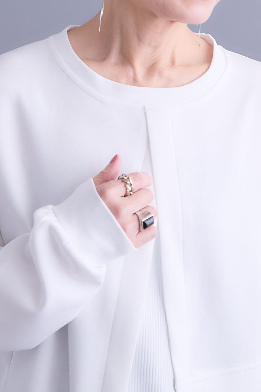 【SET】レイヤードデザインアシンメトリープルオーバー+アシンメトリープリーツスカート(2set)