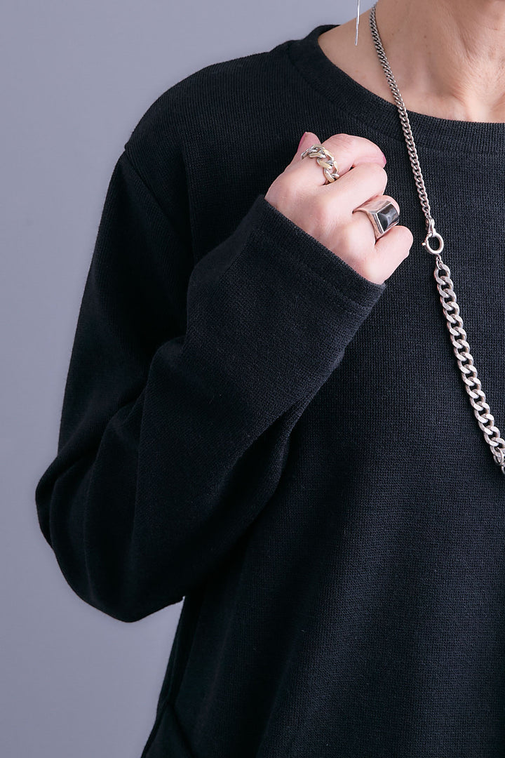 【予約】ウエストベルトアシンメトリーニットトップス