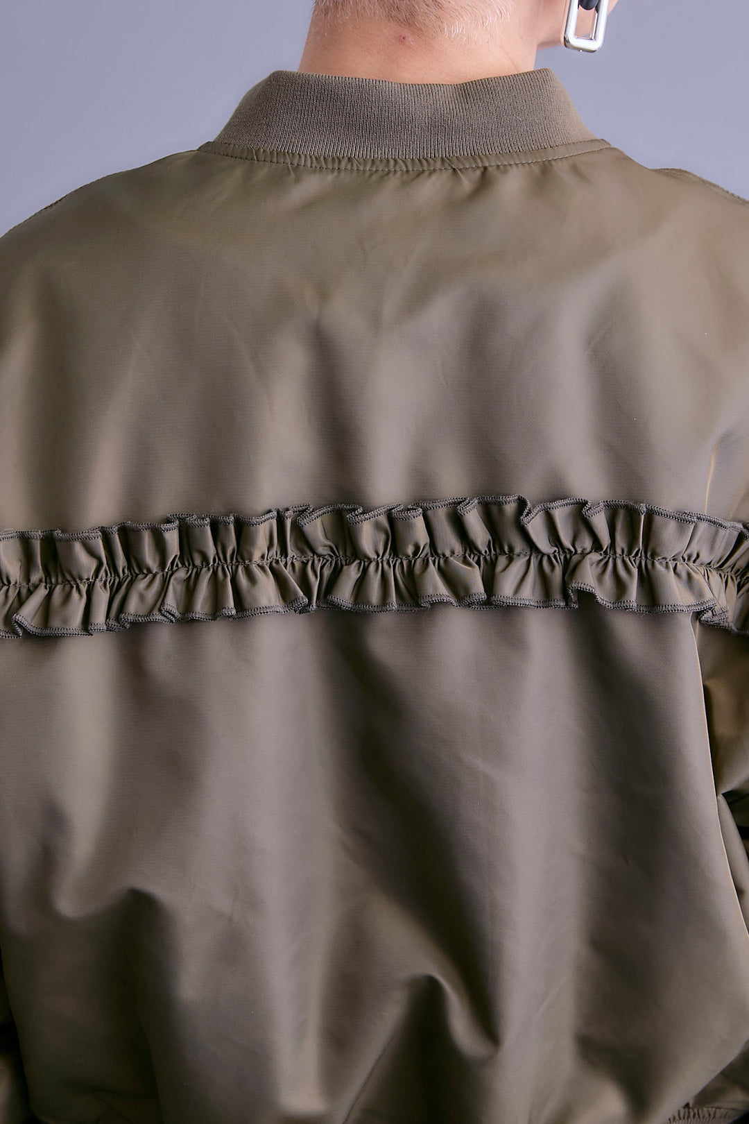 【SET】チュールドッキングナイロンオックスMA-1ジャケット【2WAY】+ZIPポケットサイドプリーツニットワンピース(2set)