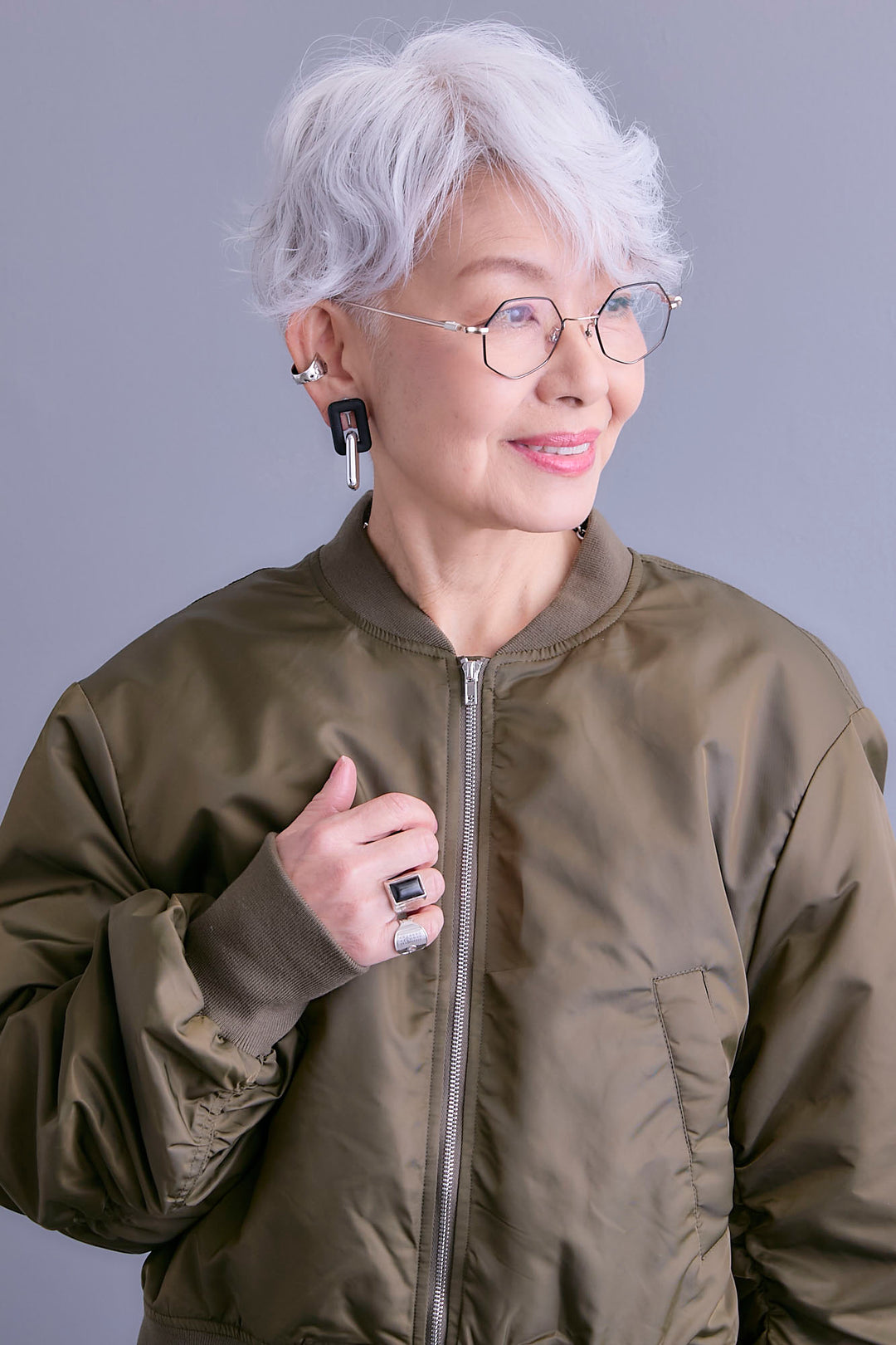 【SET】チュールドッキングナイロンオックスMA-1ジャケット【2WAY】+ZIPポケットサイドプリーツニットワンピース(2set)