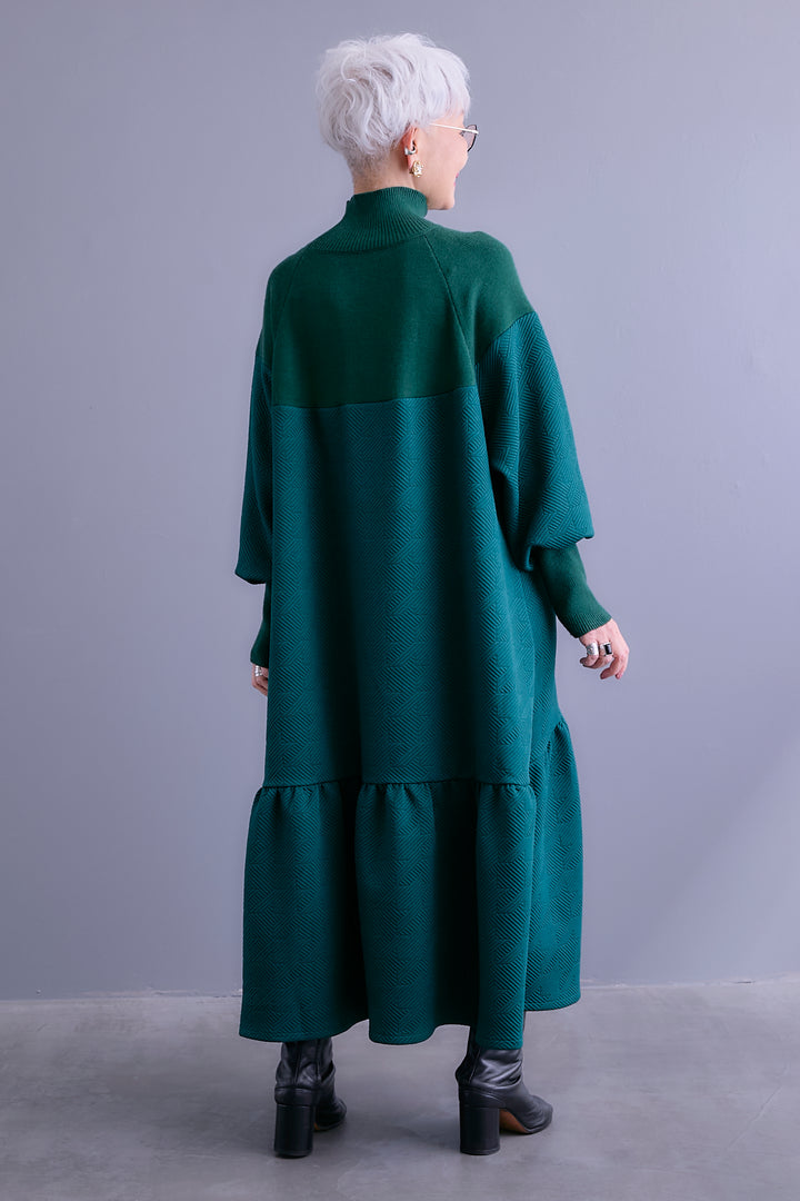 【予約】ジャガードニットコンビワンピース