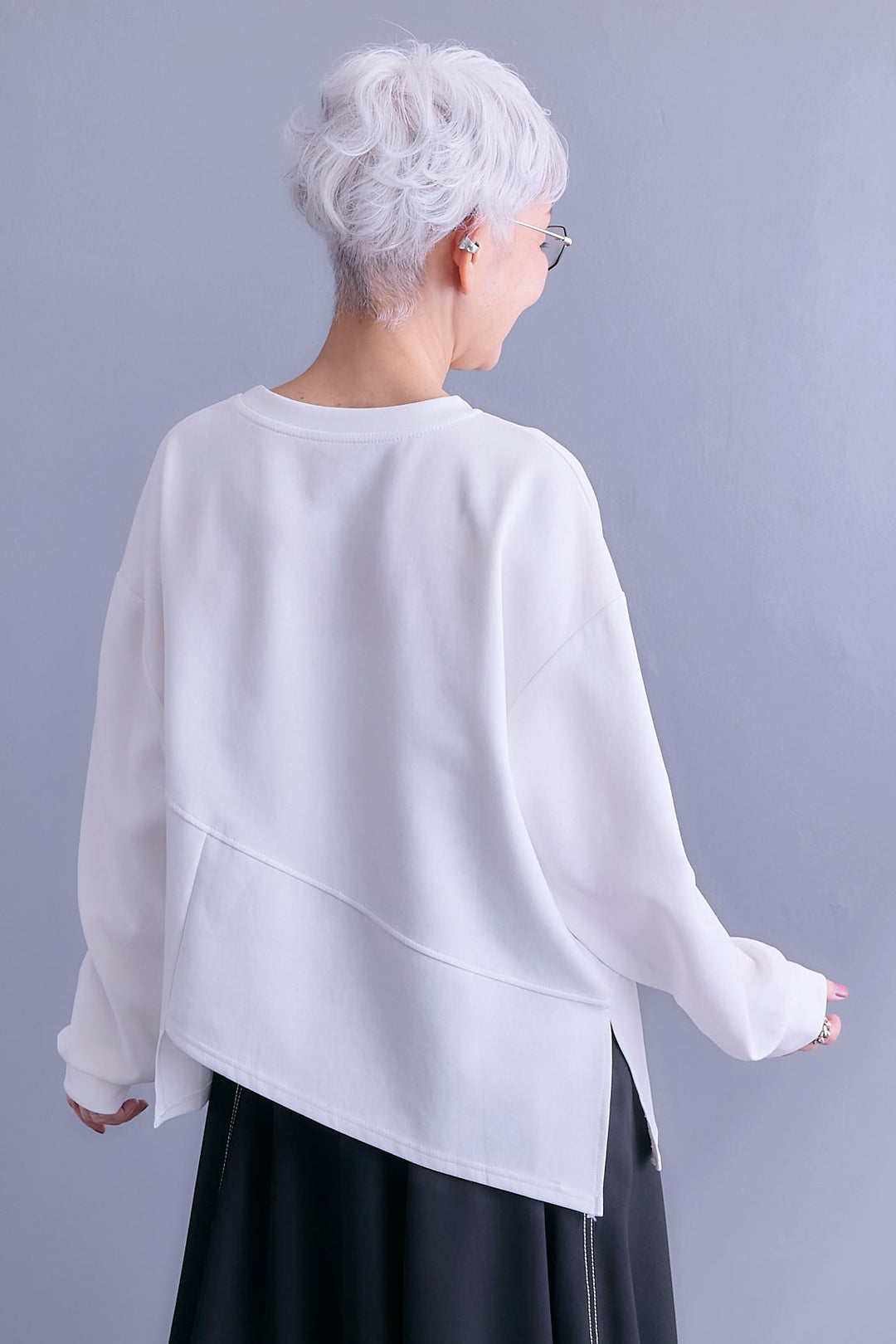 【SET】アシメリングZIPデザインプルオーバー+アシンメトリープリーツスカート(2set)