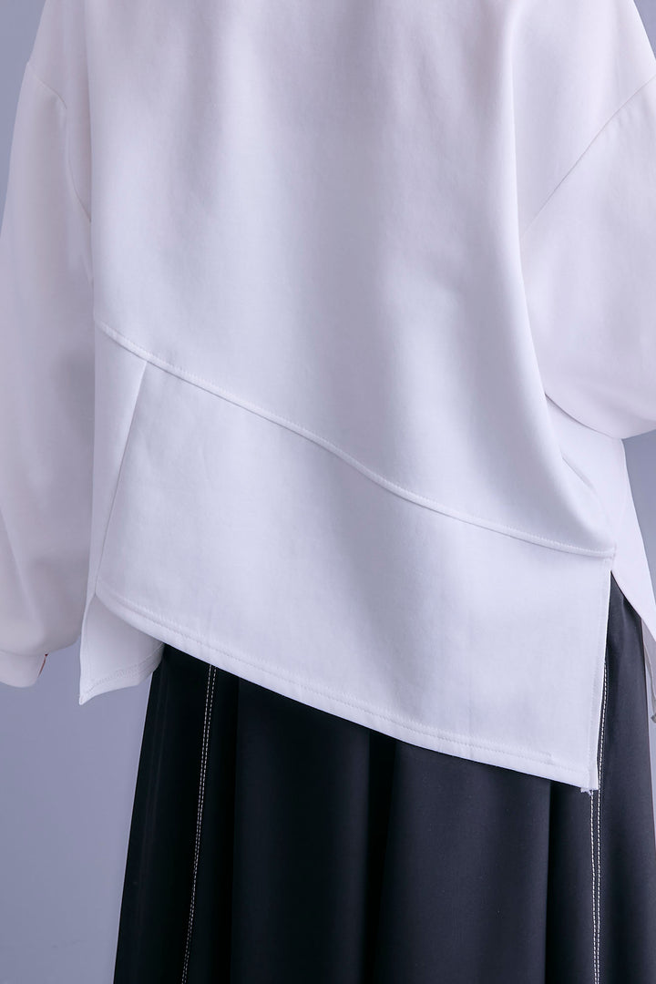 【SET】アシメリングZIPデザインプルオーバー+アシンメトリープリーツスカート(2set)