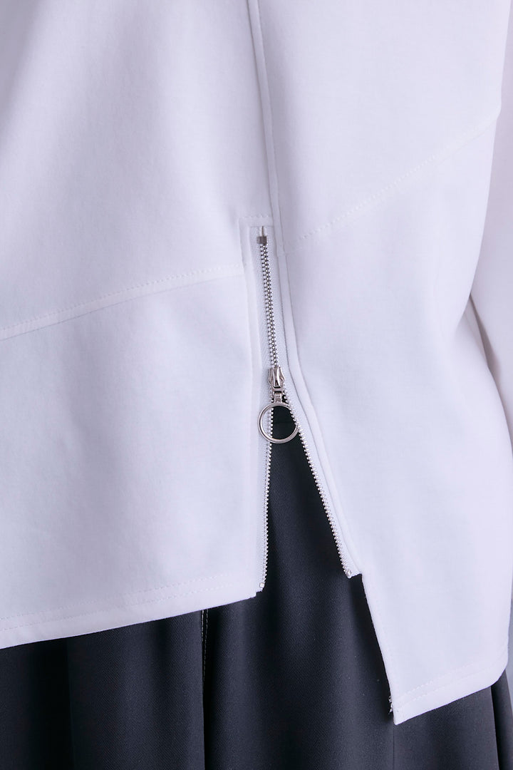 【SET】アシメリングZIPデザインプルオーバー+アシンメトリープリーツスカート(2set)