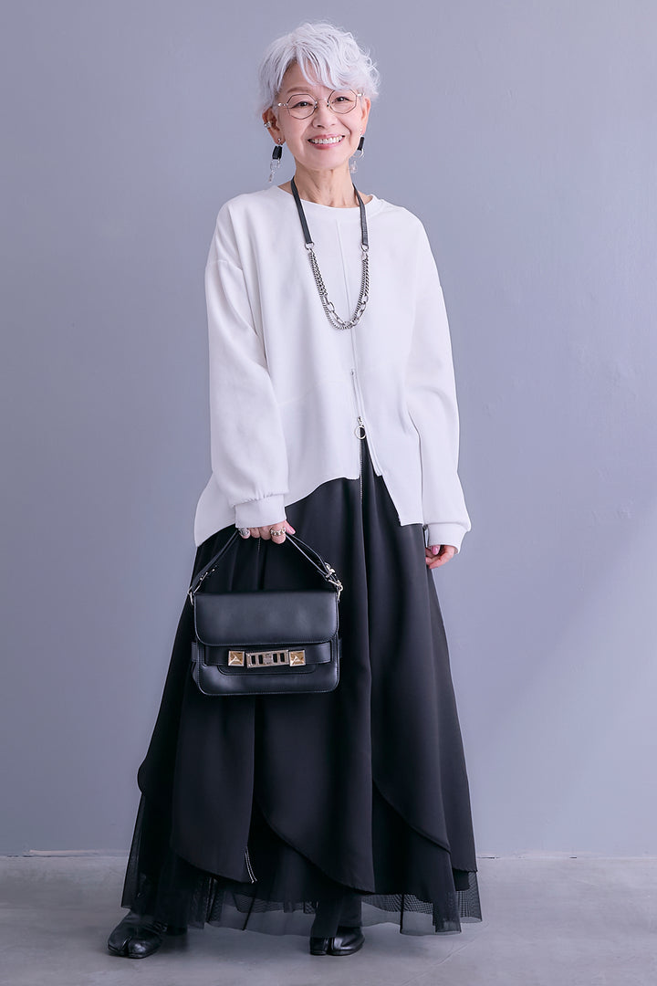 【予約】アシメリングZIPデザインプルオーバー