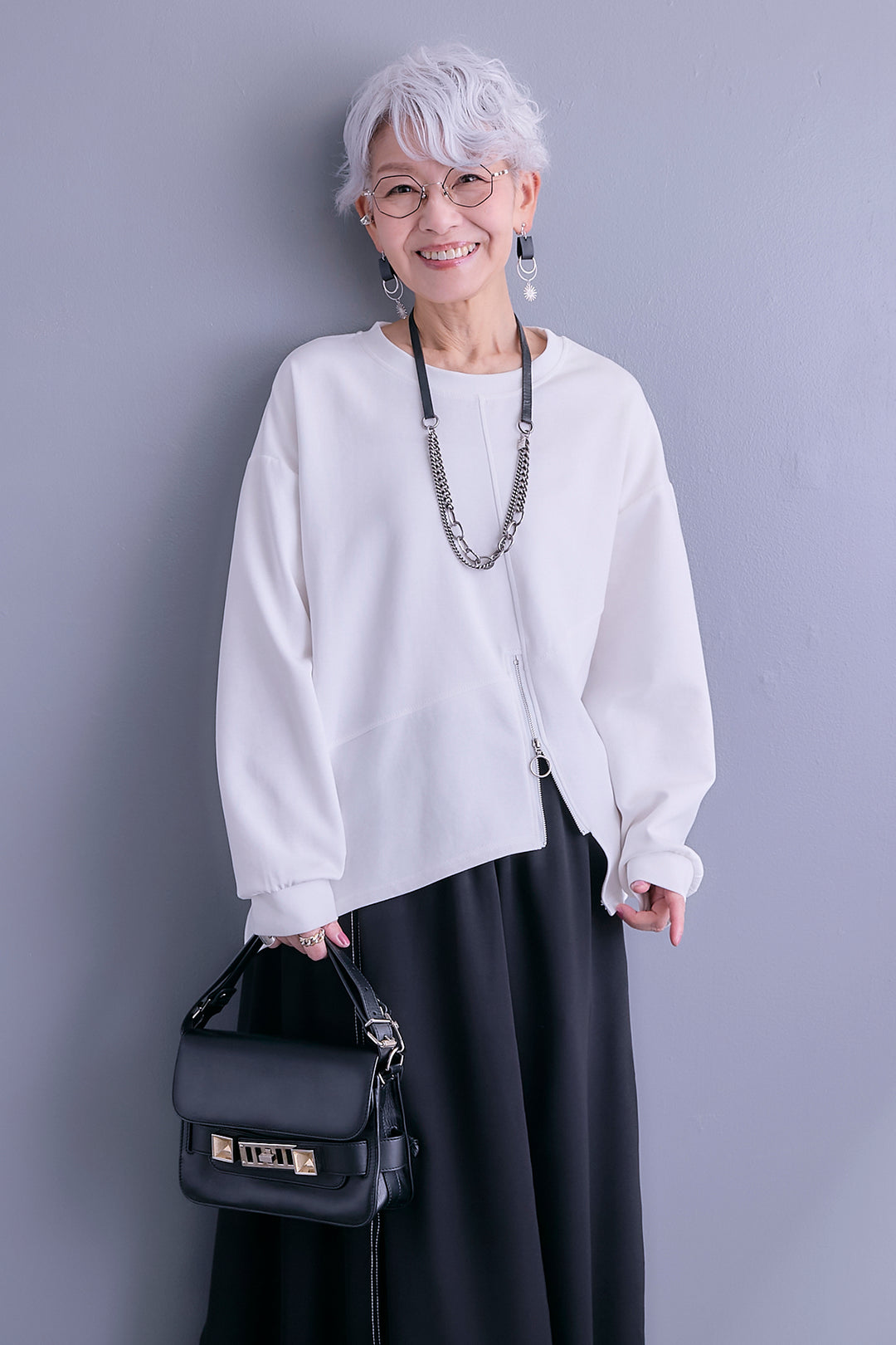 【予約】アシメリングZIPデザインプルオーバー