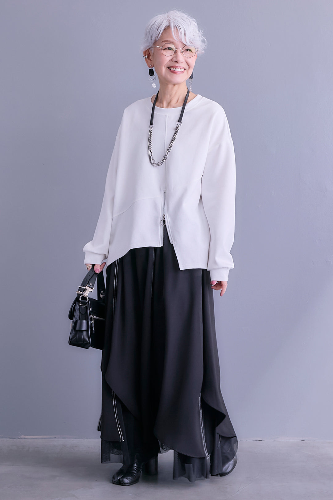 【予約】アシメリングZIPデザインプルオーバー