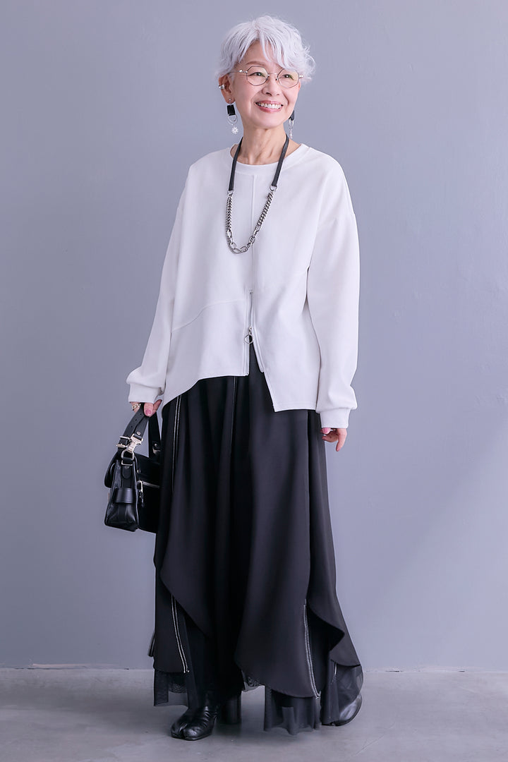 【予約】アシメリングZIPデザインプルオーバー