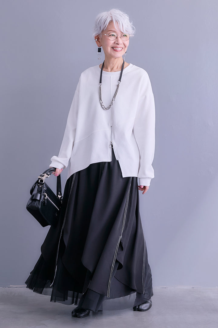 【予約】アシメリングZIPデザインプルオーバー