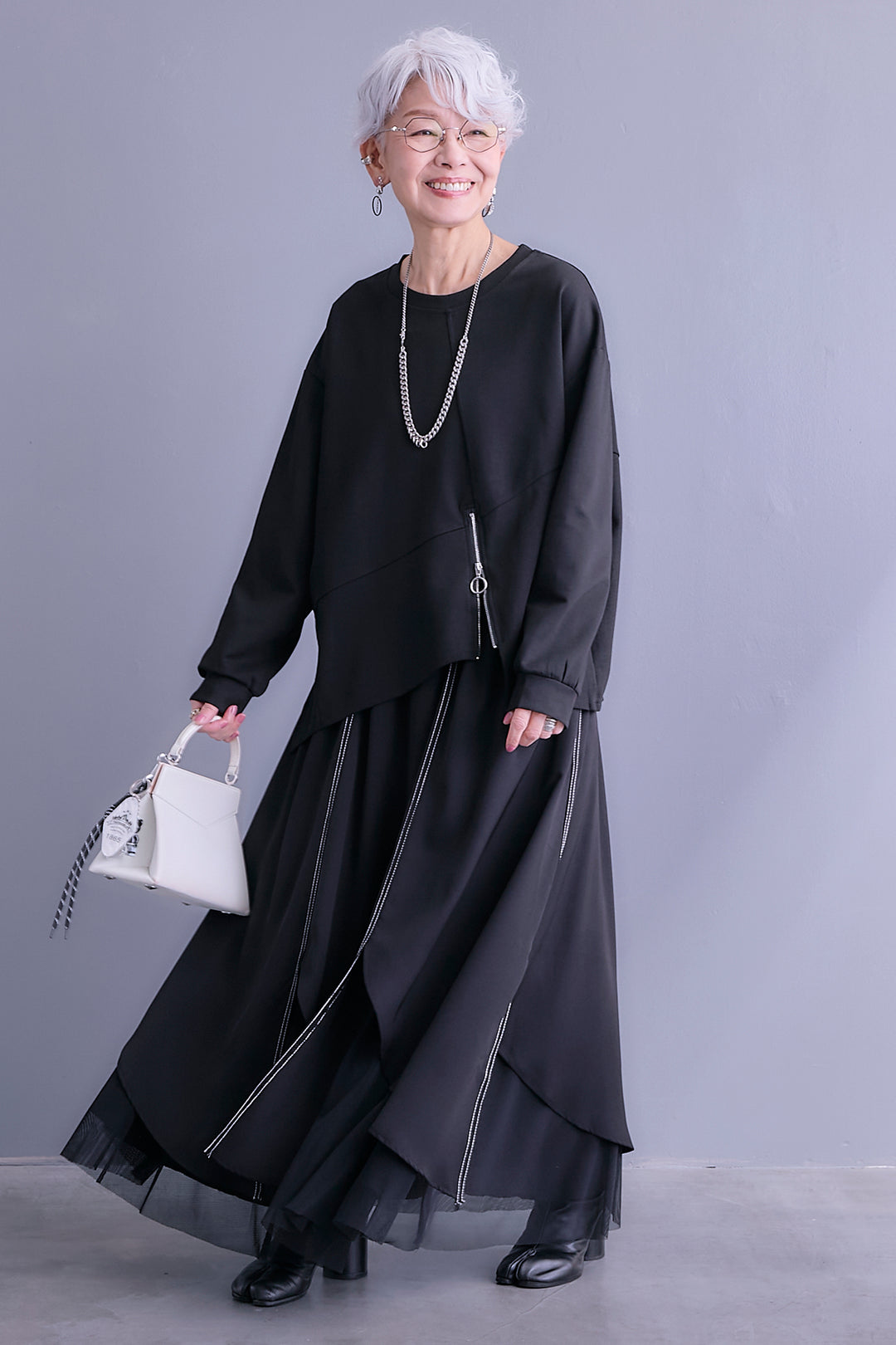 【予約】アシメリングZIPデザインプルオーバー