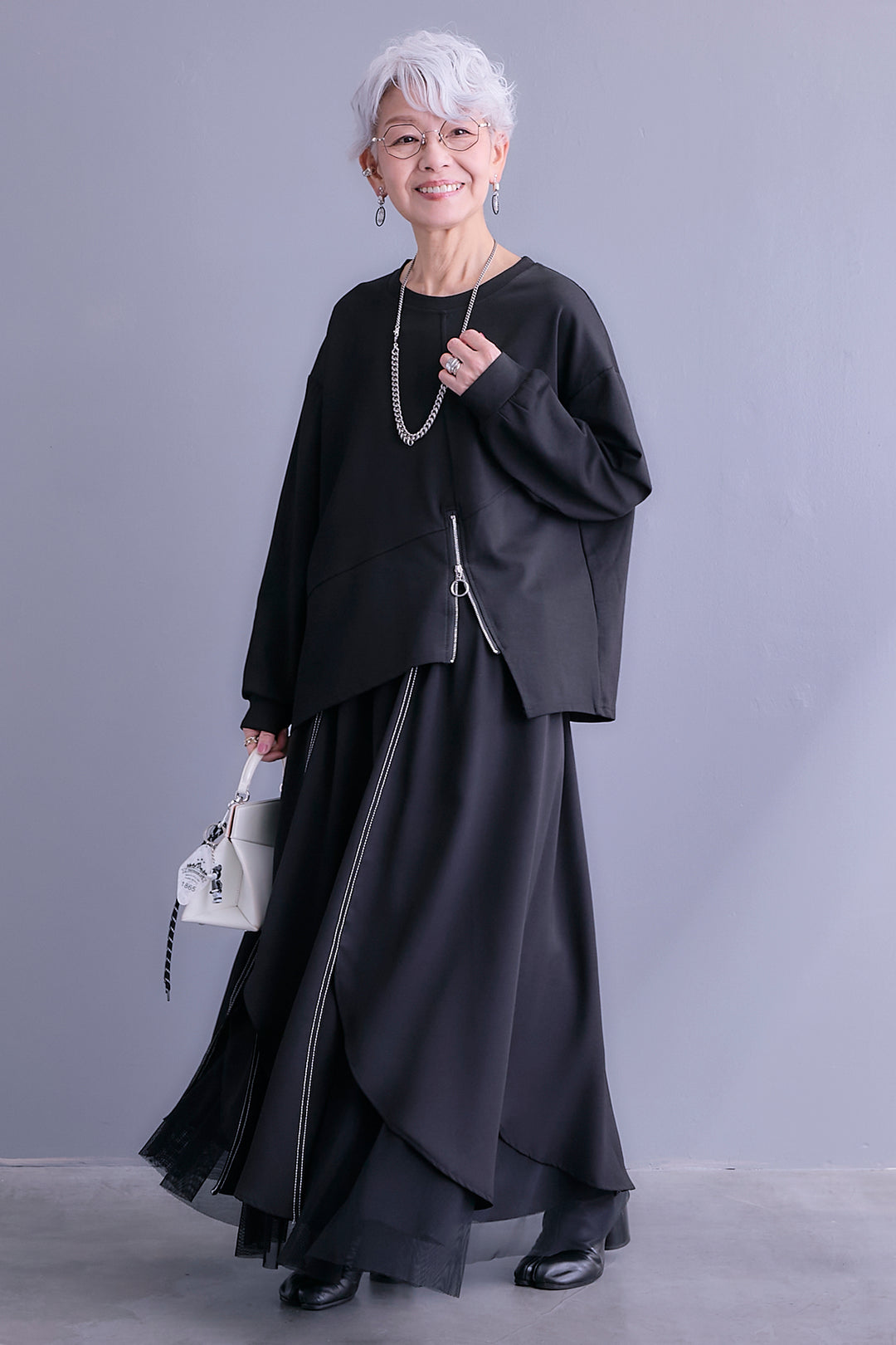 【予約】アシメリングZIPデザインプルオーバー