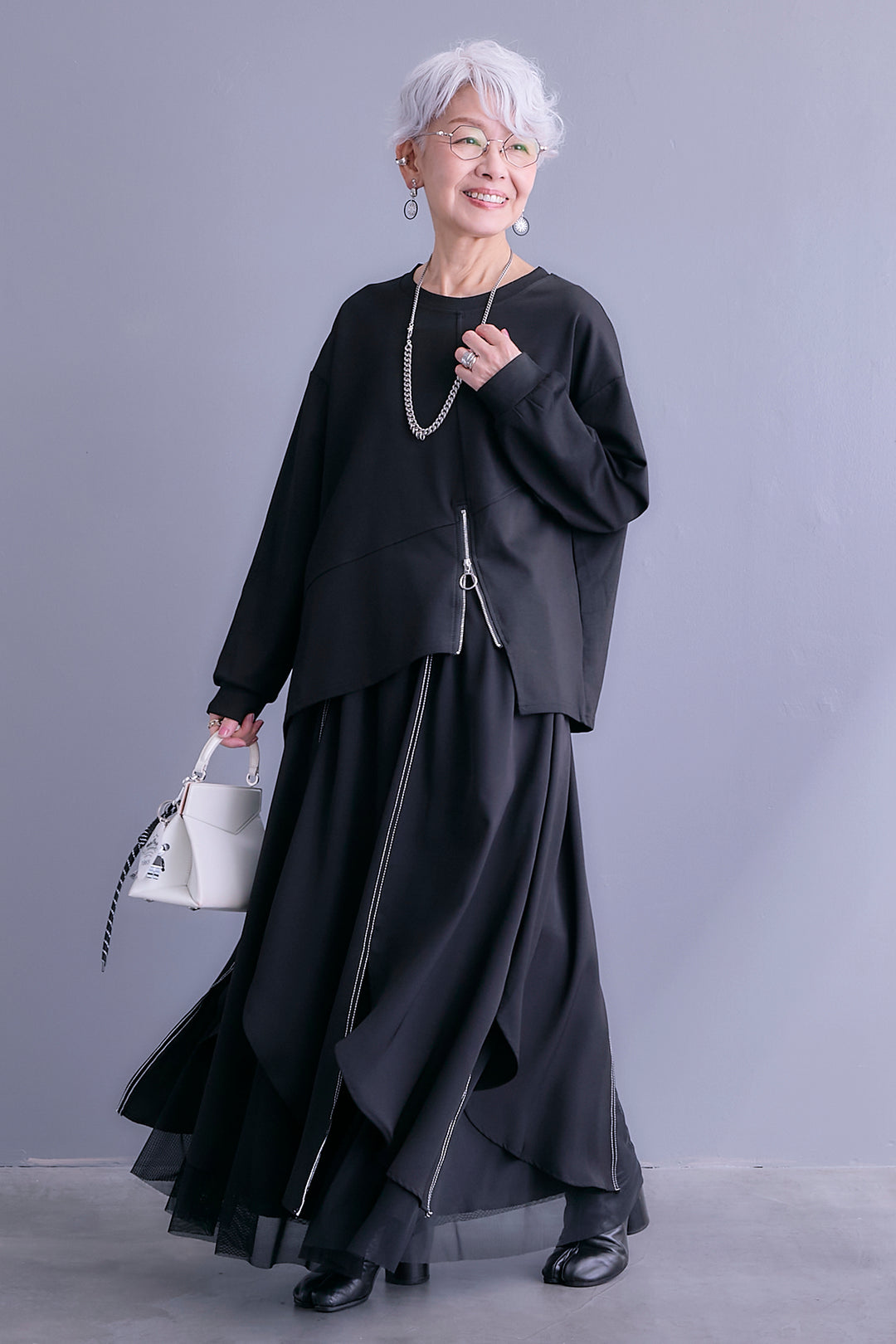 【予約】アシメリングZIPデザインプルオーバー