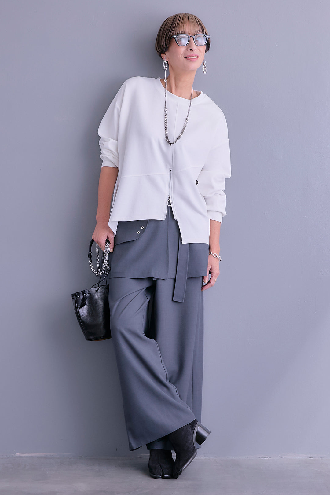 【予約】アシメリングZIPデザインプルオーバー