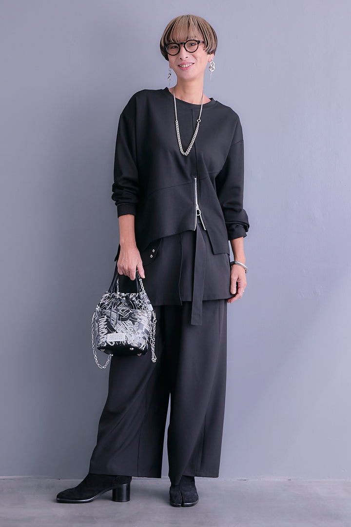 【予約】アシメリングZIPデザインプルオーバー