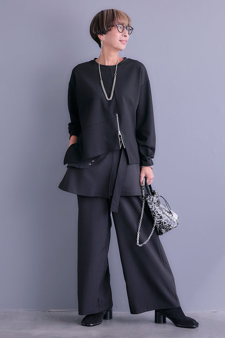 【予約】アシメリングZIPデザインプルオーバー