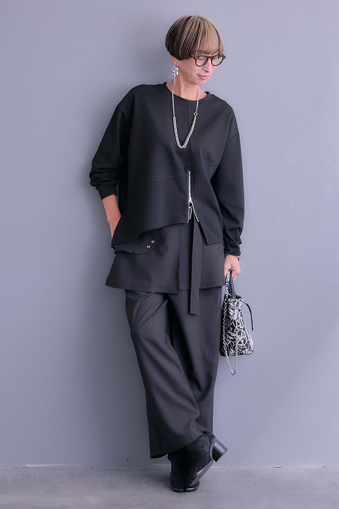 【予約】アシメリングZIPデザインプルオーバー