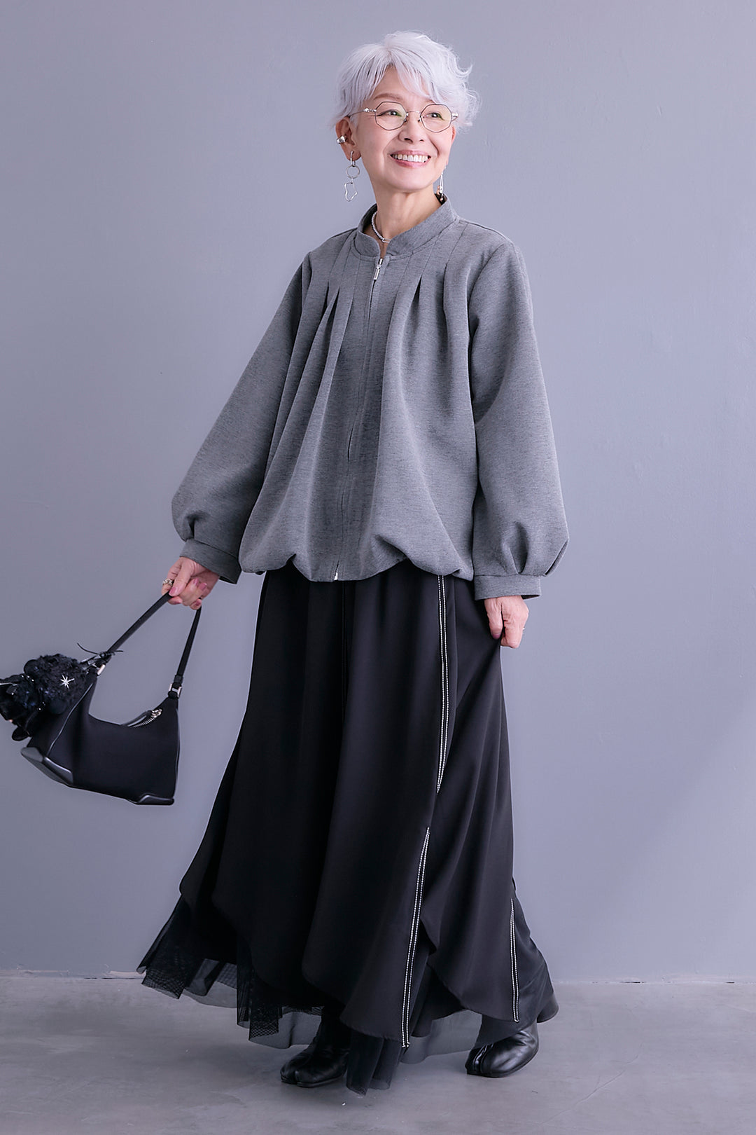 【予約】タックデザインバルーンシルエットブルゾン